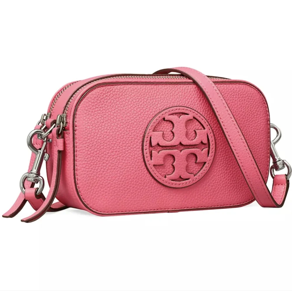 TORY BURCH MILLER MINI LEATHER CROSSBODY DOUBLE T APPLIQUE + DUST BAG NWT ❤️ - Picture 9 of 11